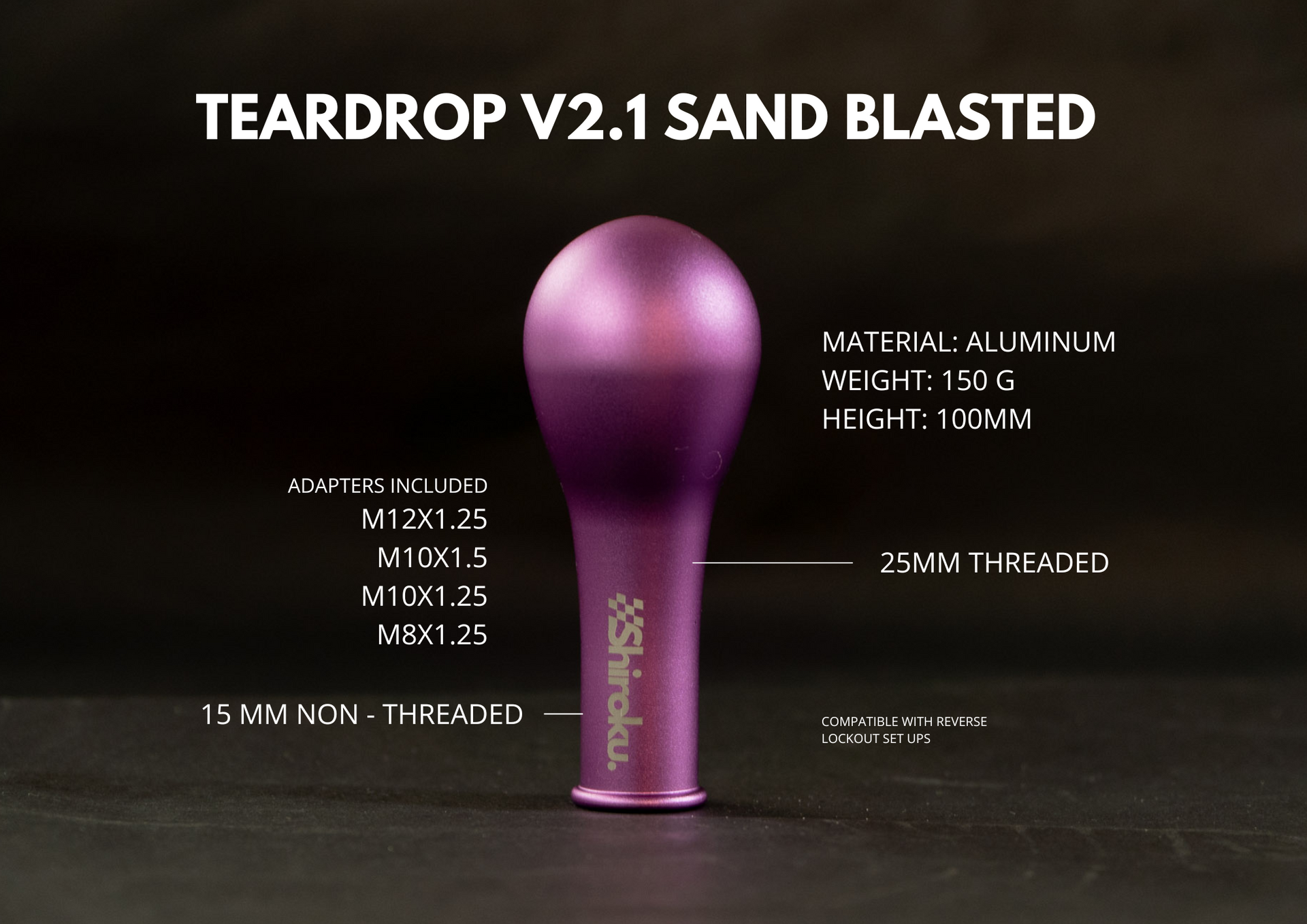 Teardrop V2.1 Sand Blasted (Purple) – Shiroku Power Motorsport