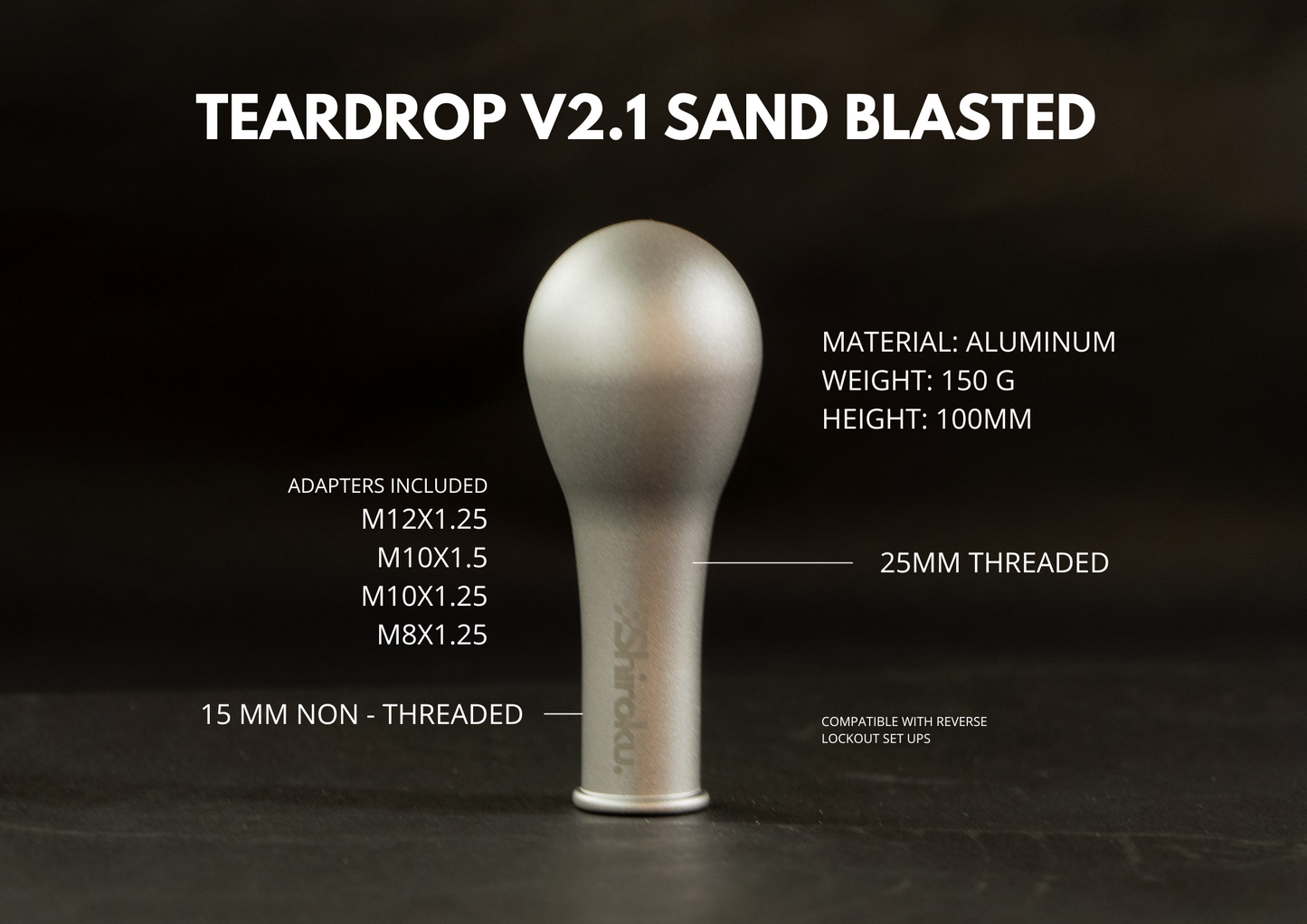 Teardrop V2.1 Sand Blasted (Silver)